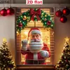 Banner de suspensão para vitrine de Natal transfronteiriça decoração de atmosfera festiva festa de fim de ano tecido de fundo de boneco de neve Papai Noel