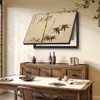 Bambu de Tinta Novo Estilo Chinês Caixa de Distribuição Pintura Decorativa Estética da Dinastia Song Caixa de Medidor de Eletricidade Pintura para Pendurar na Parede Caixa Multimídia Personalizada Cobertura de Parede