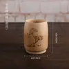 Taza de Cerveza Vintage China de Bambú Carbonizado Taza de Bambú Tubo de Bambú Tubo de Té sin Barniz Artesanías Taza de Agua Taza de Té Tubo de Bambú