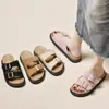 Sandalias Birkenbone para Mujer 2024 Verano Nuevas Ropa Exterior Hebilla de Cinturón Moda Retro Sandalias Casuales Suela Gruesa Zapatos de Playa