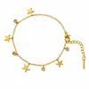 Accesorios de Moda de Lujo Ligero Europeos y Americanos de Venta Caliente Transfronteriza, Pulsera Versátil de Acero Inoxidable de Nicho para Mujer, Joyería de Mano de Alta Gama en Oro de 18 Quilates