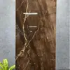 Azulejos de Piso de Pedra de Luxo Estilo Francês Preto Minimalista com Padrão de Mármore 60*120 Azulejos Cerâmicos para Hotéis e Supermercados, Azulejos Brilhantes Cor de Café