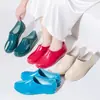 Botas de Lluvia para Mujer en Temporada de Primavera y Otoño Yuanbao Zapatos de Agua Boca Baja Impermeables Antideslizantes Trabajo en Cocina Lavado de Autos Forro de Felpa Cálido Goma Botas de Lluvia