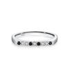 Estilo coreano S925 Sterling Silver Novo Estilo Simples Preto e Branco Anel de Zircão Rai Diamond Fashion Design Empilhado Anel Fino
