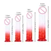 Tapón Anal de Cristal Bicolor Color Mixto Pene Artificial Dispositivo de Masturbación Femenina Productos Sexuales para Adultos Venta al por Mayor