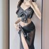 Trajes de Baño para Mujer 2026 Nuevo Estilo Bikini de Dos Piezas Conjunto de Tres Piezas con Velos Largos y Lazo Grande Nuevos Trajes de Baño para Vacaciones