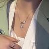 Collar de Gota de Agua de Zirconia Estilo Coreano Ins Trendy Suave Elegante Estilo Frío Simple Super Hada Cadena Clavicular para Mujeres