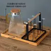 Portavasos, estante para tazas de té de sala de estar, estante colgante, estante de almacenamiento de tazas para el hogar, estante para tazas de agua, estante con drenaje invertido, bandeja de almacenamiento de hierro forjado