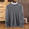 Suéter de Cachemira de Punto de Lana para Hombre de Color Sólido con Cuello Redondo Listo para Usar de Una Línea Suéter Pulóver Cálido Camiseta Base Top