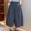 Pantalones Acampanados Cropped Rectos de Alta Calidad para Mujer de Dongdaemun, Corea