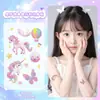 Papel de tatuaje de purpurina de colores de unicornio fácil de limpiar brazo pecho colorido lindo divertido personalidad decoración