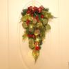 Árbol invertido de PVC con hojas de eucalipto transfronterizas de Hongyu, decoración navideña a cuadros con frutos rojos para colgar en la puerta del hogar.
