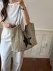 Bolsa tote de grande capacidade, novo estilo ins, simples e versátil, bolsa de ombro casual para o dia a dia, bolsa de mão para estudante