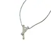 Collar con Colgante de Barra Recta de Diseño Minimalista de Nicho para Mujer, Cadena para Clavícula Tachonada con Diamantes, Accesorio para Mujer, Lujo Ligero, Estilo Fresco