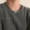 Collar de acero inoxidable con letra B personalizada europea y americana ins, combina con todo, estilo frío de celebridad de internet, temperamento simple, cadena corta para la clavícula femenina
