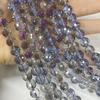 Contas redondas de vidro de cristal azul safira cortadas AB cor 96 superfície disco rígido corte contas DIY cordão várias cores disponíveis
