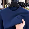 Suéter de punto grueso, peso pesado, cuello redondo, anti-pilling, calibre 16, para hombre, Otoño Invierno, nuevo, informal, suéter de punto, color sólido, capa interior