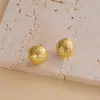 Pendientes de Hemisferio Brillante con Hielo Triturado Dorado de Verano, Mismo Estilo que Jiang Shuying, Pendientes de Lujo Ligero y de Alta Gama para Mujer