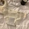 Roupa íntima feminina sexy de seda gelada, sem costura, de cintura baixa, com letras simples, para o verão, doce, feminina
