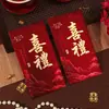 Envelopes vermelhos de casamento com palavras felizes, mini envelopes vermelhos pequenos para a recepção da noiva, envelopes vermelhos de desenho animado para bloquear a porta do casamento, envelopes de dinheiro da sorte