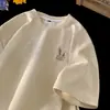 Camiseta de Manga Corta tipo Waffle para Hombre Verano Tendencia Marca Versátil Holgada Casual Estampada de Media Manga Transpirable y Cómoda