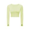 Outono Novos Esportes Camiseta de manga comprida com almofada no peito Curta Corrida Ao Ar Livre Slim Yoga Top Feminino S2032