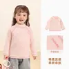 Camiseta básica de medio cuello Kaka Panda para niños, ropa de invierno para niños, camiseta de manga larga de invierno para niñas, top de otoño e invierno para bebé
