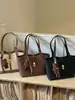 Bolso Tote de Hombro para Mujer, Bolso de Mano, Texturizado Casual Vintage, Gran Capacidad, Nuevo Verano 2026, Patchwork, Hebilla de Cierre, para Viajes Diarios