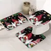 Alfombra de Piso de Terciopelo de Cristal Muñeco de Nieve Navideño Transfronterizo Juego de Tres Piezas para Baño Absorbente de Agua Secado Rápido Antideslizante Felpudo Dropshipping de Temu