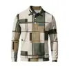 Nuevo Polo Casual de Lujo para Hombre Otoño/Invierno 2026 Cuello Camisero Estilo Old Money Manga Larga Top Estampado Digital para Hombre