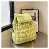 Mochila de Plumas para Mujer Nueva Mochila para Viaje de Trabajo de Gran Capacidad Ligera Esponjosa a Cuadros Casual Estilo Coreano