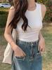 Estilo Americano Chica Caliente Ajustado Ajustado Camisola de Cintura Pequeña Ajustada Estilo Deseo Puro Sexy Nicho Combinable Top Único Ins