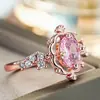 Anillo Elegante Cao Shi Estilo Hada Japonés y Coreano para Mujer, Joyería de Diamante Rosa Imitación Microincrustado, Modelo Más Vendido de Princesa Dama en Taobao