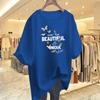 Camiseta de Algodão 100% Tamanho Europeu Grande Manga Curta Feminina Verão Novo Estilo Versátil Fashion Solta Modeladora Top Manga Curta