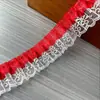 Encaje plisado de hilo de nieve de doble capa de 4 cm de ancho Ropa Lolita Ropa de bebé Accesorios para el cabello Tela para cortinas Decoración DIY