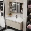 Nuevo Práctico Espacio Panal de Abeja Aluminio Gabinete de Baño Cerámica Integrado Lavabo Encimera de Lavabo Baño Apartamento Pequeño