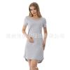 Vestido de Verano Recto Elástico para Mujeres Embarazadas 2025 Saliente talla extra Mujer Mujer Prenatal y Postparto Algodón Manga Corta Falda de Lactancia
