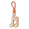 Llavero Colgante Símbolo Musical de Cuero PU Creativo Simple para Pareja Llavero de Coche Bolsa Accesorio Pequeño Regalo