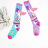 Comercio Electrónico Transfronterizo de Unicornios Celebridad de Internet Australiana Calcetines con Dibujos Animados de Venta Caliente, Calcetines Personalizados de Rodilla Tendencia para Vacaciones Venta al por Mayor