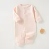 Macacão Bebê Outono Primavera Meninos Meninas Manga Longa Macacão Pijama para Bebê Roupa de Casa Ha Clothes Quatro Estações Algodão Puro