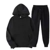 Conjunto de Moletom com Capuz Cor Sólida Unissex Estilo Primavera e Outono 2026 Conjunto Casual Esportivo Tendência de Duas Peças