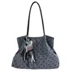 Bolso casual de gran capacidad con lunares para mujer, nuevo bolso de hombro de moda 2026 para ir al trabajo, bolso tote de alta gama, bolso tipo cubo