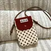 Bolso Bandolera para Teléfono de Oso de Lunares Monedero Lindo para el Trabajo Moda de Otoño Nicho Estilo Ins Bolsa de Almacenamiento