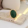 Joyería Transfronteriza Europea y Americana, Anillo Abierto Cuadrado de Piedra Preciosa Degradada Estilo Vintage, Anillo de Ojo de Gato con Diseño Ins