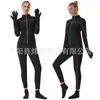 Ropa Moldeadora Transfronteriza Inductora de Sudor Pantalones de Cintura Alta Control de Abdomen Conjunto de Yoga Chaqueta Deportiva de Sauna con Cremallera Manga Larga Cuello Alto para Fitness