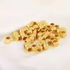 Colar com cordão para pulseira DIY de contas quadradas chanfradas com preservação de cor em ouro 14K/18K, contas tridimensionais, acessórios para joias