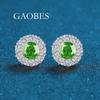 Pendientes Europeos y Americanos de Alta Gama S925 Plata de Ley Corte Flor de Hielo Verde Azul Marino Amarillo Dorado 5 Colores Caprichosos para Mujer Lujo Ligero Elegante