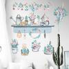 Pegatinas de pared con plantas verdes frescas en macetas, pegatinas autoadhesivas decorativas para sala de estar y dormitorio AY10252 dulce