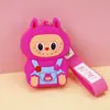 Cartera pequeña Labubu para niños de silicona, pequeño regalo, llavero, colgante, lindo regalito para máquina de garra, en stock