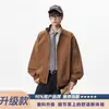 Chaqueta bomber de cuello alto deconstruida estilo americano para hombre, otoño, tendencia americana de alta calle, fresca y elegante, chaqueta bomber juvenil
